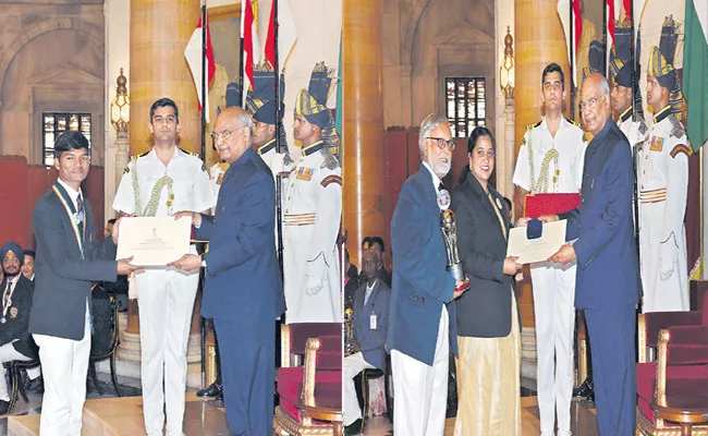 Telugu NSS Officials Got Awards From President - Sakshi