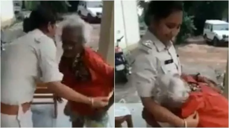 Shivraj Singh Chouhan Shares Video Cop Gifts Clothes to Elderly Woman - Sakshi