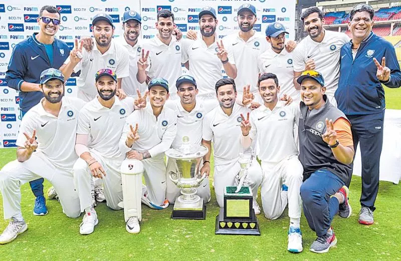 India Red beat India Green to lift Duleep Trophy - Sakshi