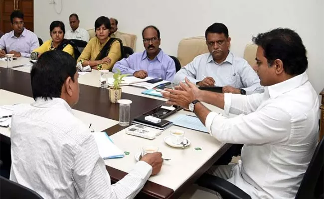 Minister KTR review meeting With Municipal Officers In Hyderabad - Sakshi