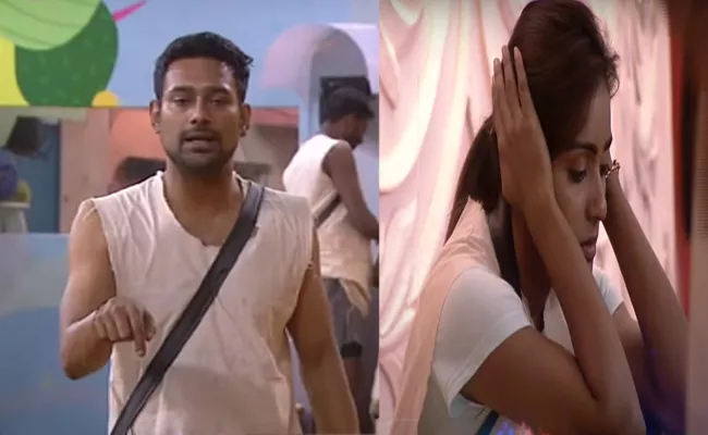 Bigg Boss 3 Telugu Varun Sandesh And Vithika Sheru Fight In Task - Sakshi