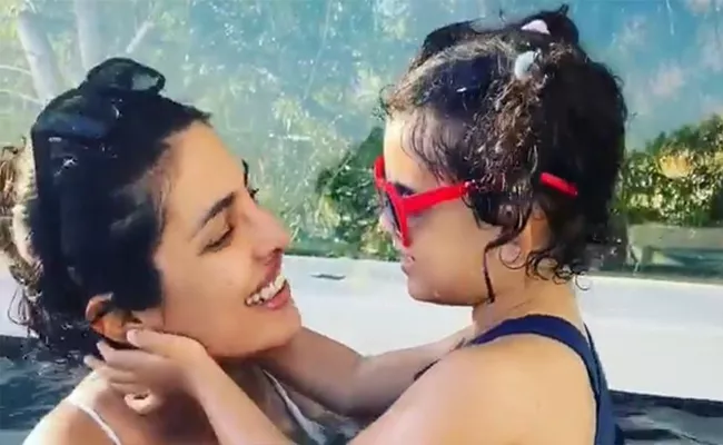 Priyanka Chopra Shares A Video While Swimming With Her Cute Niece And Watch Sweet Debate - Sakshi