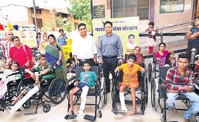 Social Service With Insta Cash For handicapped Children - Sakshi