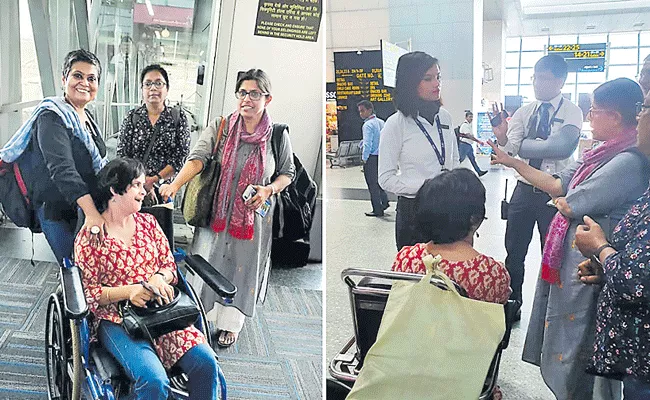  Disability Rights Activists Allege Mistreatment At Kolkata Airport - Sakshi