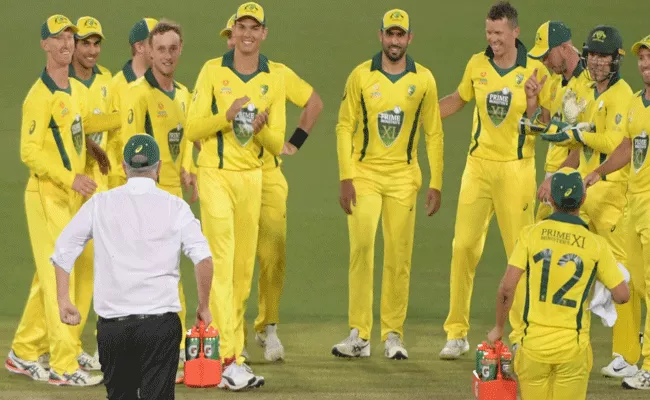 Australia PM Turned As Water Boy Brings Drinks In Warm Up Match - Sakshi