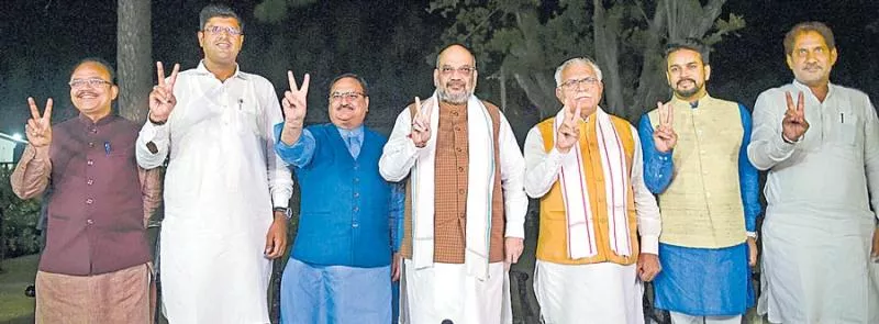 BJP- JJP join hands to stake claim to form govt on Saturday - Sakshi