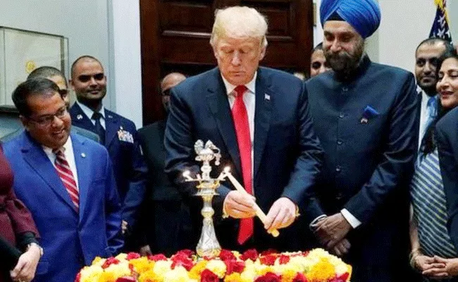 Donald Trump Diwali Wishes Says Diwali Celebrations in US Is Religious Liberty Reminder - Sakshi