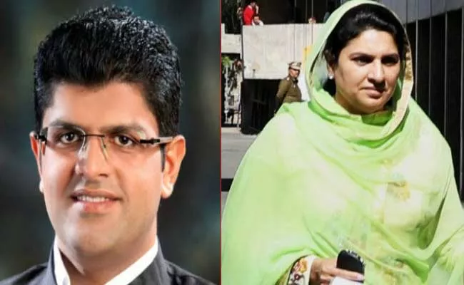 JJP Considers Dushyant Mother Naina Chautala For Deputy CM - Sakshi