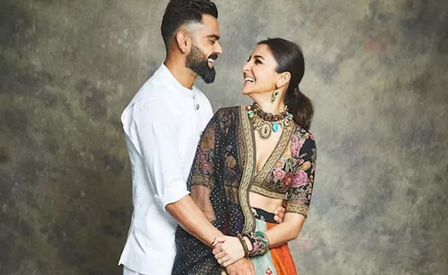 Kohli And Anushka Diwali Celebration Lights Up Interne - Sakshi