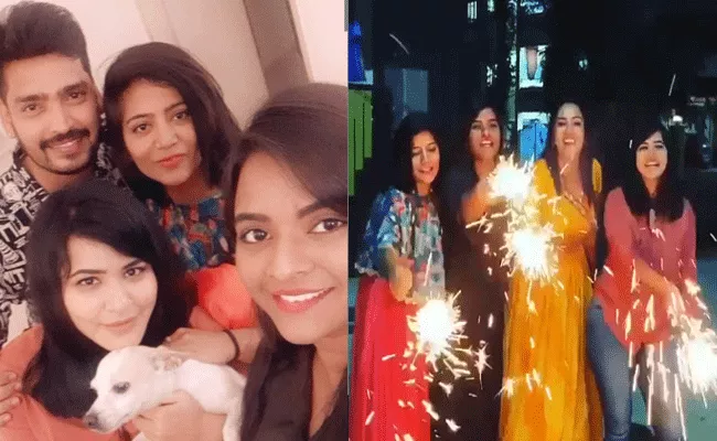 Bigg Boss 3 Telugu: Shiva Jyothi Celebrates Diwali With Friends - Sakshi