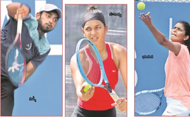 Nikky And Bhuvan Enters Quarters Of Fenesta Open - Sakshi