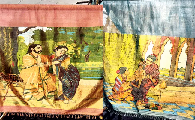 Raja Ravivarma paintings on Sarees hyderabad - Sakshi