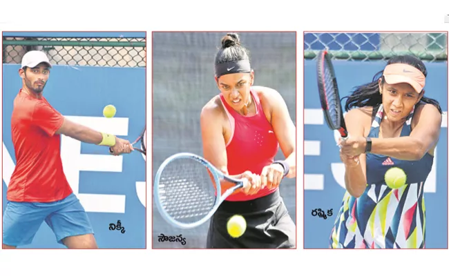 Nikky And Soujanya Enters Semis Of Fenesta Open - Sakshi