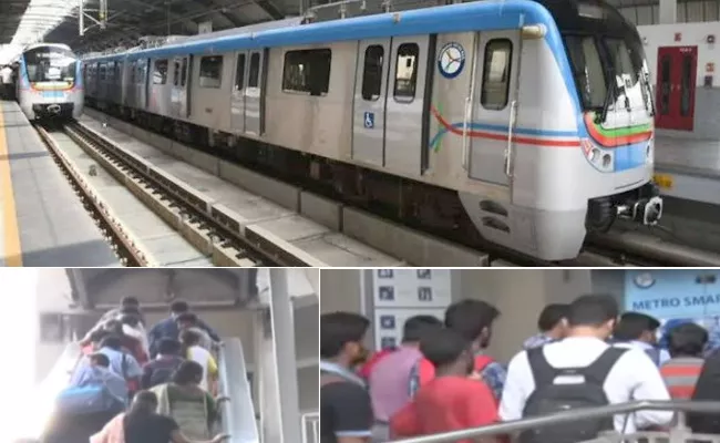 RTC Strike, Metro Trains To Be Available Till 11.30 PM - Sakshi