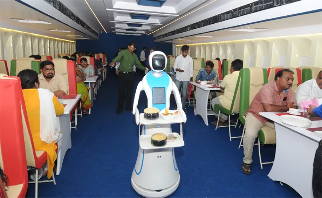 Robot Services at the Jebu Restaurant in Ongole - Sakshi