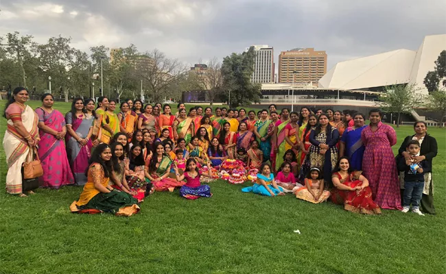 Bathukamma Celebrations Made By Adelaide Telangana Association In South Australia - Sakshi