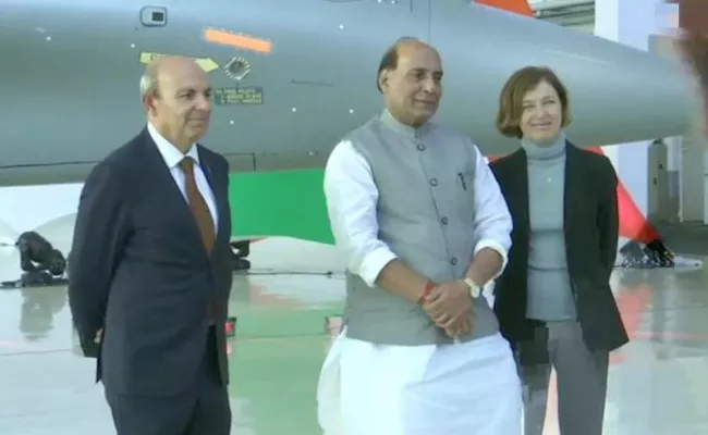 Rajnath Singh Takes Official Handover Of Rafale Aircraft - Sakshi