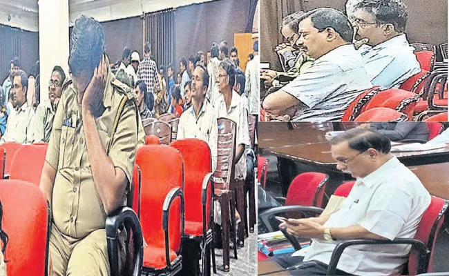 Government Employees Makes A Small Nap In Spandana Programme In Sitampet - Sakshi