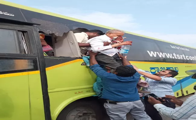 RTC Bus accident In Adilabad - Sakshi