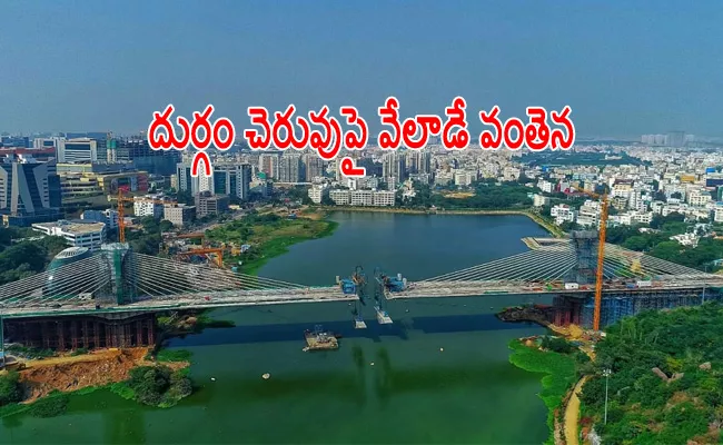 Cable Suspension Bridge At Durgam Cheruvu - Sakshi