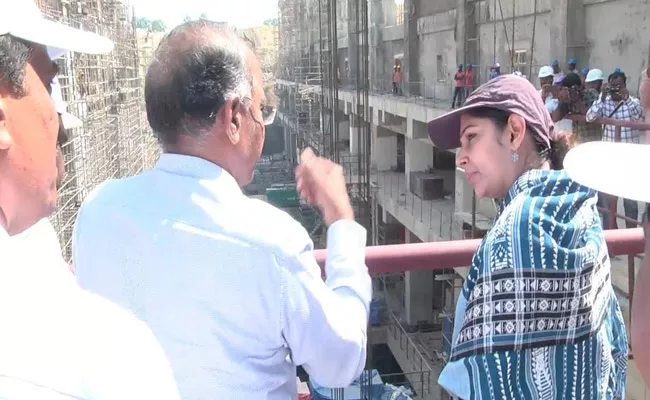 Smita Sabharwal Inspects Seetha Rama Lift Irrigation Project Canal Works - Sakshi