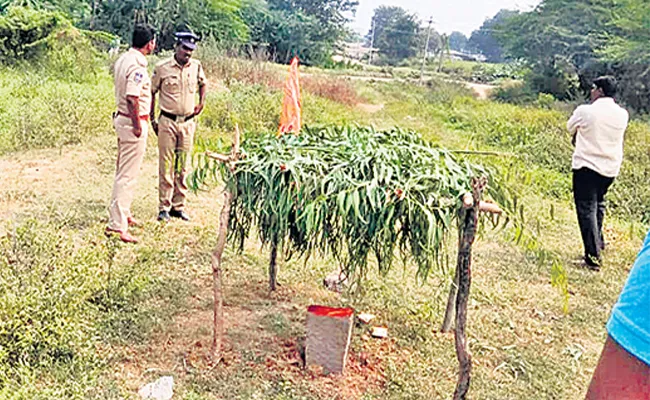 Overnight Idol Installed In Public Land At Dharur - Sakshi