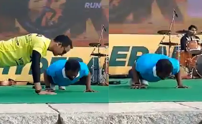 Minister Srinivas Goud Shares His Fitness Dips Video - Sakshi