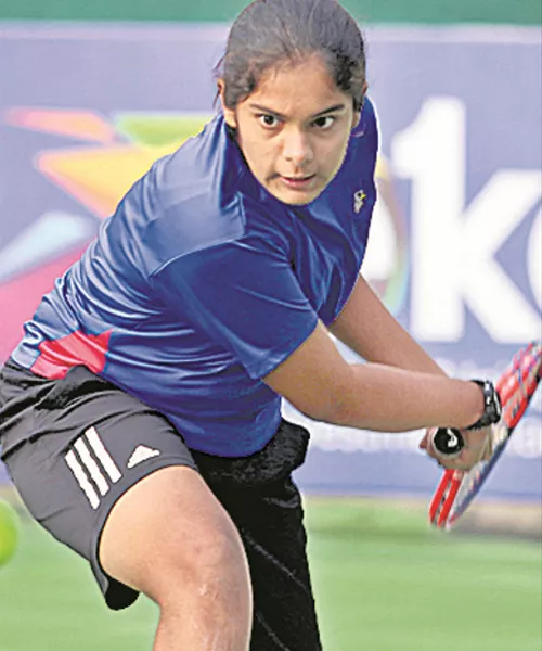 Sanjana In Quarters Of ITF Junior Tennis Tourney - Sakshi