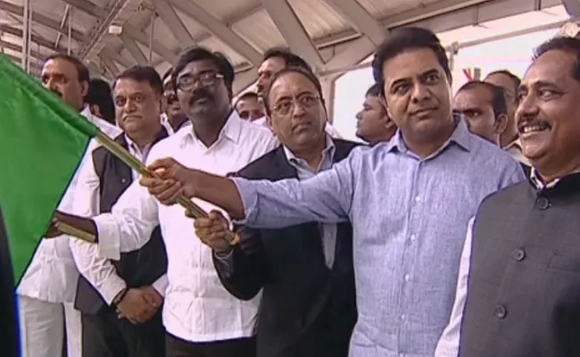 Minister KTR Started Hitech City To Raidurg Metro Rail - Sakshi