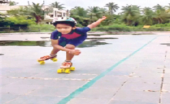 8 Years Old Boy Playing Roller Scatting In East Godavari - Sakshi