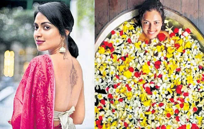 Amala Paul gets into the bathtub for healing bath in Bali - Sakshi