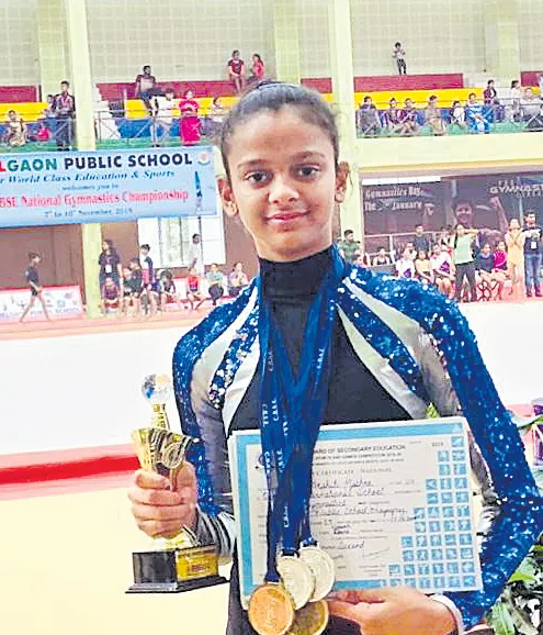 Akshiti Bags 3 gold And 2 Silver Medals Gymnastics - Sakshi