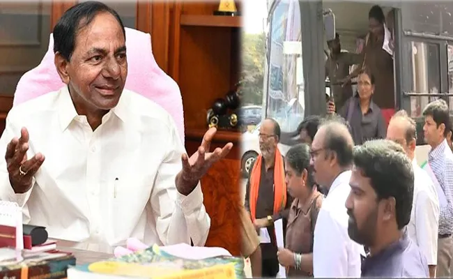 CM KCR Meet RTC Workers In Pragati Bhavan - Sakshi