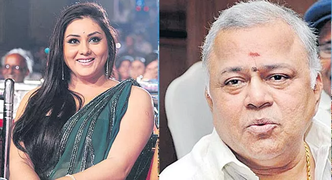 actress namitha, radha ravi joins bjp - Sakshi