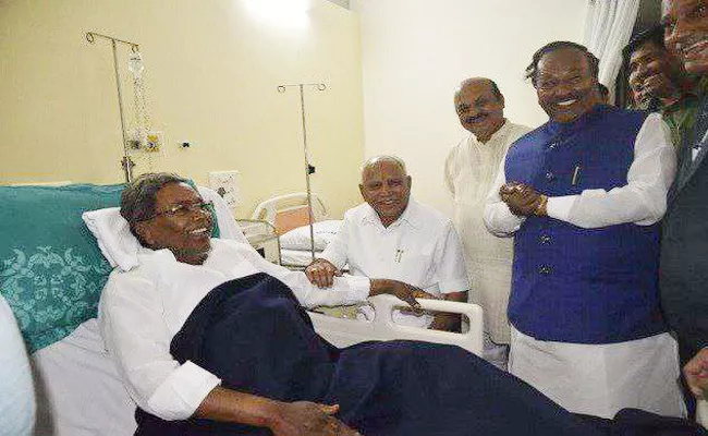 CM yeddyurappa Wish to Siddaramaiah in Hospital - Sakshi