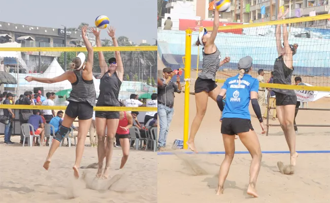 Indian Team Lost Beach Volleyball in Visakhapatnam - Sakshi