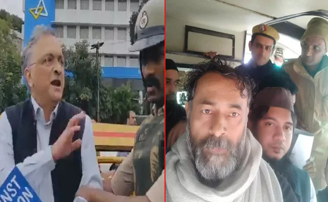 Protest Against CAA Ramachandra Guha And Yogendra Yadav Detained By Police - Sakshi