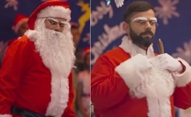 Virat Kohli Christmas Celebration With Children As Santa - Sakshi