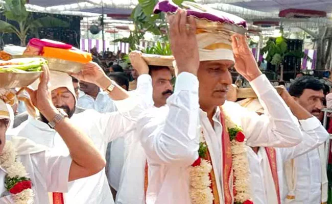 Harish Rao Speech In Komuravelli Mallanna Temple At Cheriyal - Sakshi