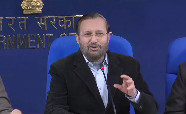 Union Minister Prakash Javadekar addresses media - Sakshi