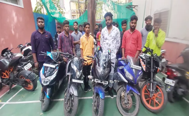 Bike Racing in Midnight Youth Arrest in Tamil nadu - Sakshi