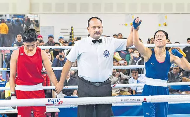 Mary Kom Beats Nikhat Zareen To Make It To Indian Team For Olympic Qualifiers - Sakshi