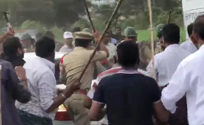 Attack On Journalists In Uddandrayuni Palem Police detain TDP Leaders - Sakshi