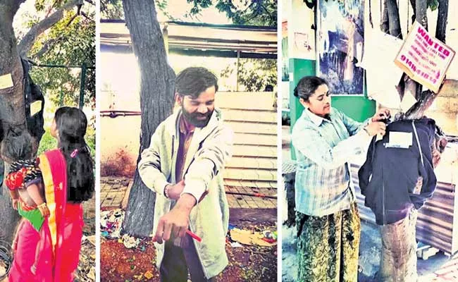 People Hang Jackets On Trees For Poor And Homeless People - Sakshi