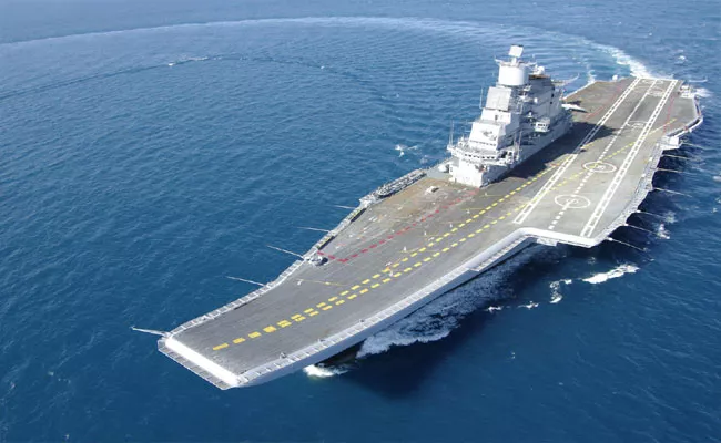 India Deploys Aircraft Carrier INS Vikramaditya In Arabian Sea - Sakshi