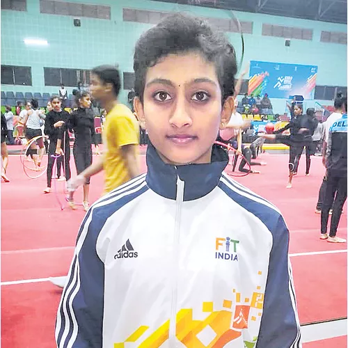 Telangana Gymnast Surabhi Wins Three Medals - Sakshi