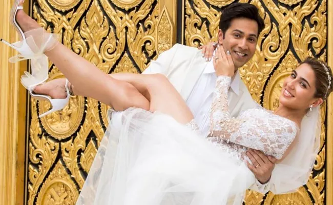 Varun Dhawan Looks Likes Marries Sara Ali Khan In Coolie No 1 Latest Poster - Sakshi