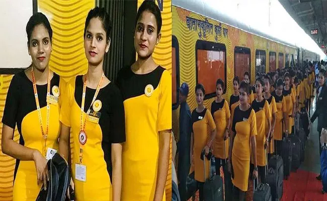 Tejas Express Train Hostess Suffering With Passengers - Sakshi