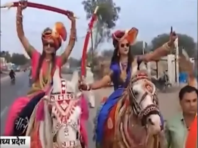 Madhya Pradesh Brides Ride Horses To Grooms Home - Sakshi