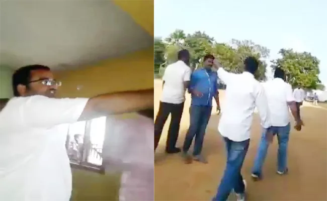 TNSF Leaders Attack on Sri Chaithanya College Principal Nellore - Sakshi